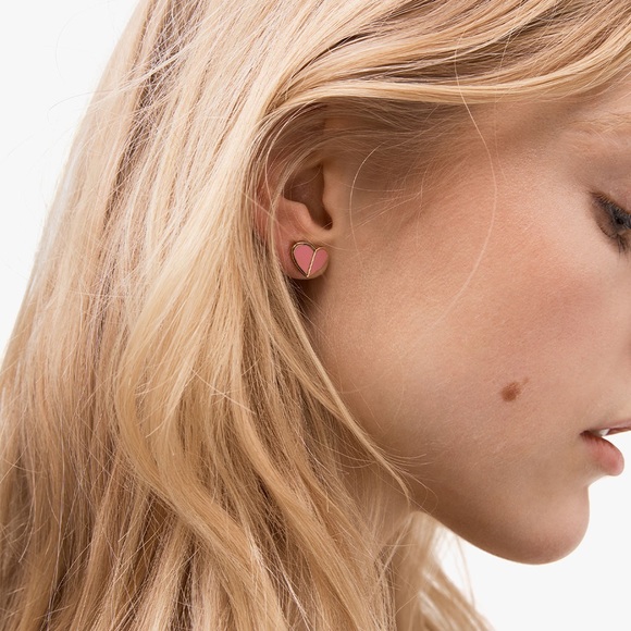 Kate Spade ♠️ Heritage Heart Pink 💗Earrings - Picture 5 of 5